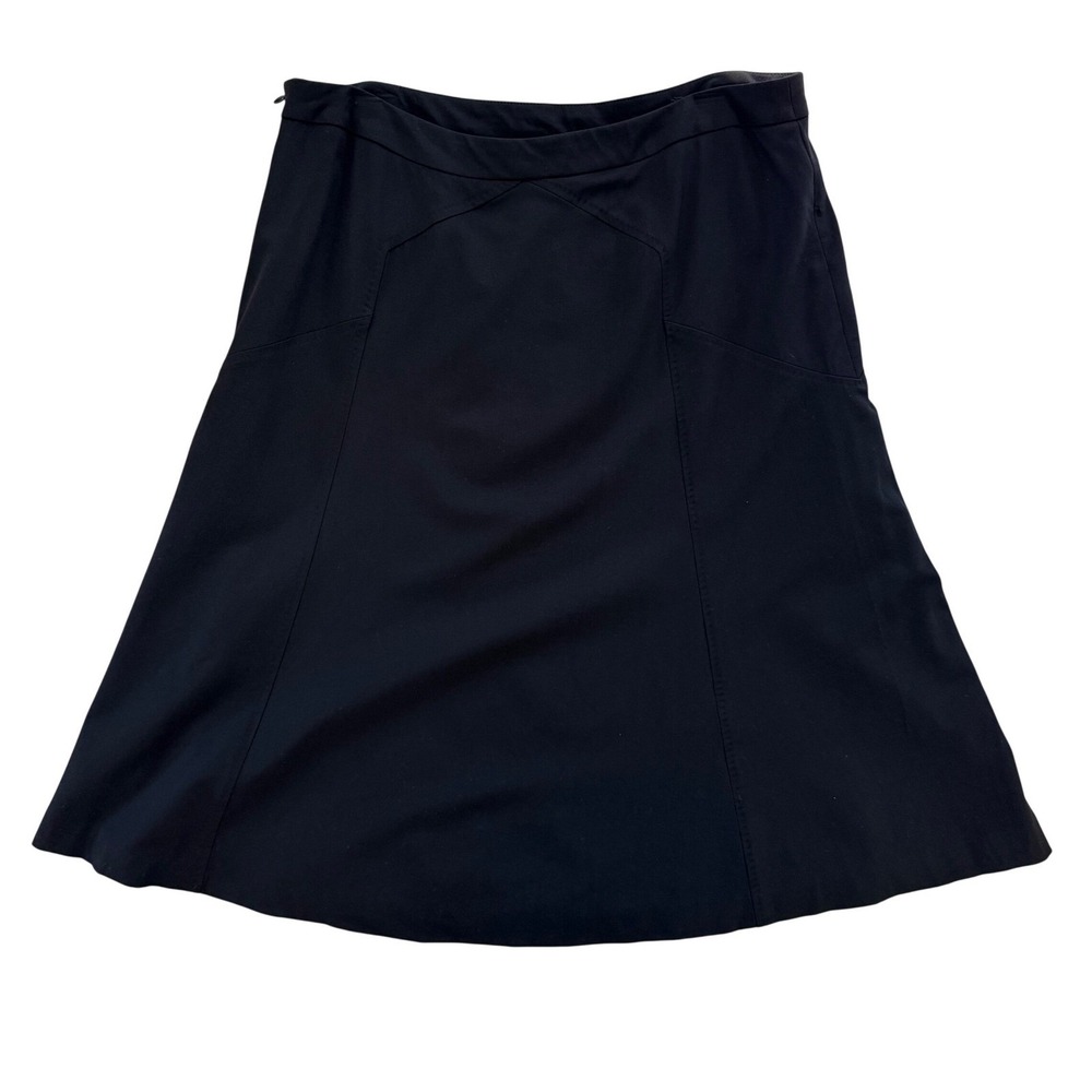 REISS Black Midi Skirt A-Line Flared Business Casual Women Size 10 - Picture 4 of 12